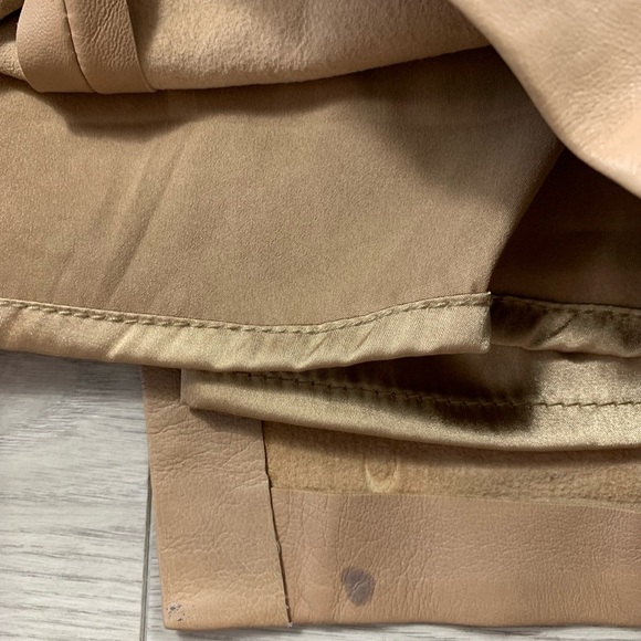 Lamarque Collection Tan Leather Midi Pencil Skirt - Picture 6 of 13